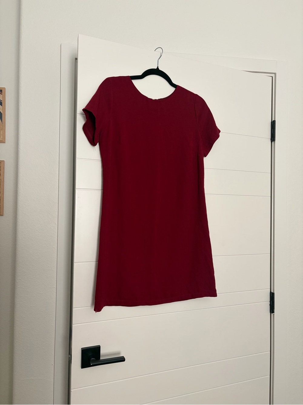 Lulu's Short Sleeve Shift Dress - Burgundy/Maroon Size Small
